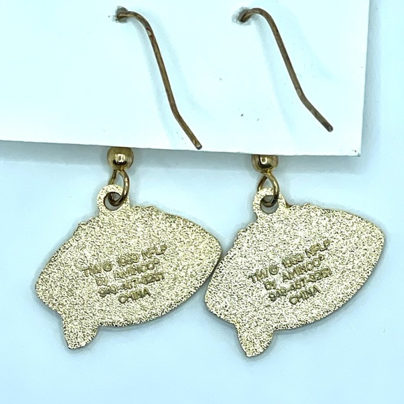 Unique Rams 1999 NFLP Dangle Earrings Gold Tone - Picture 3 of 5